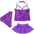 thumbnail image 3 of Alvivi Big Girls 3Pcs Tankini Set Halter Top Pleated Skirts Floral Bottoms Swimsuit 2-14, 3 of 4