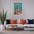 thumbnail image 5 of Vintage Moscow Cityscape Retro Russian Tourism with Historic Landmarks & Winter Scenes Canvas Poster, 5 of 8