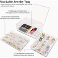 thumbnail image 4 of Yapicoco Earring Organizer, Acrylic Jewelry Organizer Box for Earrings Storage, Acrylic Jewelry Box Holder with 38 Small Compartment Trays, 3-Layer Travel Clear Jewelry Box Gift for Women, 4 of 7