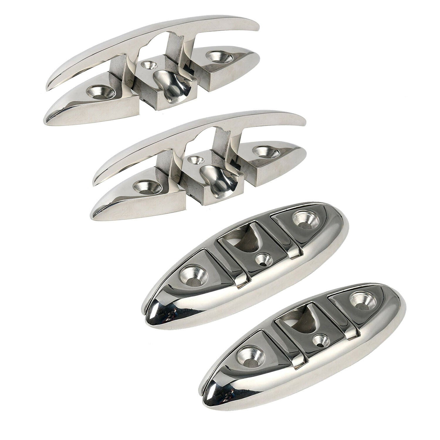 Flip-up Dock Cleat Marine with Screw no branded 6 inchs 316 Stainless Steel Folding Cleat 