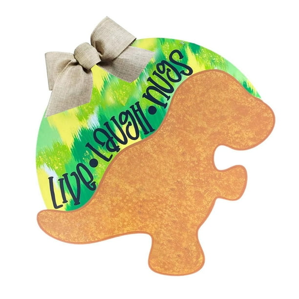 Nuevo y divertido letrero para puerta con forma de nuggets de pollo y dinosaurios. Regalo divertido. Letrero para puerta con dinosaurios.