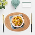 thumbnail image 4 of Rattan Woven Placemats Oval Round Table Mats Non Slip Heat Place Mat Natural Multipurpose Placemat 30X40cm, 4 of 9