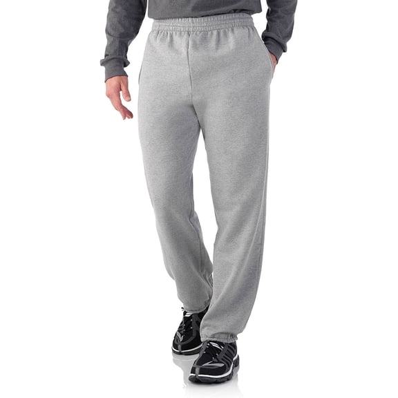 Fruit of the Loom Mens Elastic Bottom Sweatpant - Steel Grey Heather (X-Large (Waist 40-42))