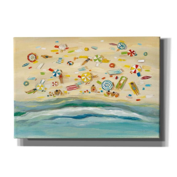 Epic Graffiti 'Beach Day' by Silvia Vassileva, Canvas Wall Art, 26"x18"