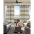 thumbnail image 4 of Cream Striped Blackout Curtains 39 Inches Long for Bedroom, Farmhouse Vintage Brown Stripes Thermal Insulated Room Darkening Black Out Window Curtain Panels Grommet Drapes for Living Room, 4 of 8