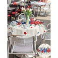 thumbnail image 6 of Outdoor Tablecloth with Umbrella Hole Zipper 4th of July Round Tablecloth 60" Waterproof Outside Table Cloth Blue Red Stars Independence Day Rustic Patio Table Cover Tablecloths for Picnic Party, 6 of 8
