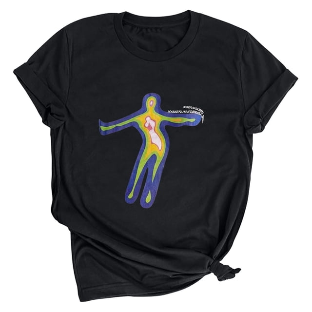Camiseta holgada de manga corta con estampado de mueca retro para hombre y mujer Pompotops hfajkhk139015