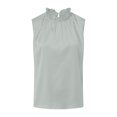 thumbnail image 4 of Mnuaqn Women's Silk Satin Tank Tops Mock Neck Camisole Dressy Sleeveless Blouse Business Casual Pleated Summer Shirts 2026 (Light Gray, M), 4 of 9