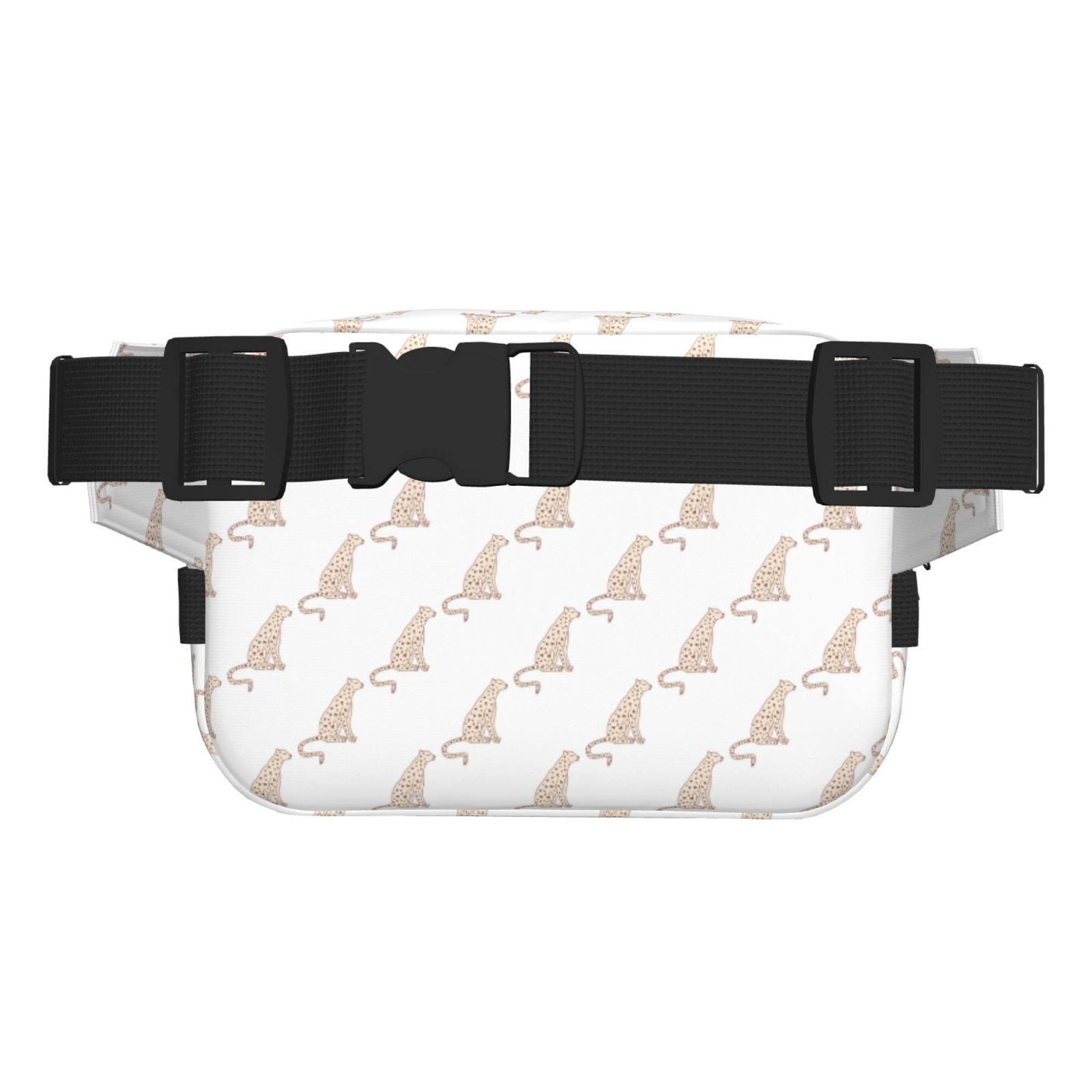 Fuzoiu Leopard Print Print Unisex Square Double Layer Waist Bag,Crossbody Fanny Pack Travel Workout Accessory