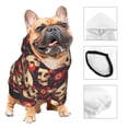 thumbnail image 3 of Fotbe record Skull rock Print Small Dog Sweater Hoodies Pet Grey Hooded Soft Fleece Sweatshirts with Pocket Fall Winter Puppy Cat Sweaters Warm Clothes-Small, 3 of 7