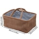 thumbnail image 3 of Cesta de almacenamiento plegable | Caja de telas para organizar el hogar, ropa, juguetes, varios | Material de la Flocada, Doble Asas, Marrón Blanco, 15"x11"x7" | Almacenamiento decorativo de coser, 3 of 6
