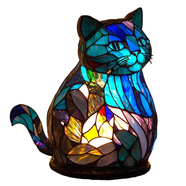 Guardoinrt Resin Nightstand Lamp Unique Gift For Animal Enthusiasts Stylish And Practical Animal Night Light Magic cat