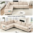 thumbnail image 4 of ZAFLY  L-Shaped Couch, Sectional Sofa with Linen Fabric, Corner Couches and Sofas for Living Room - Beige, 4 of 8