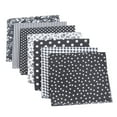 thumbnail image 2 of 7PCS Cotton Quilting Fabric Fat Quarter Fabric Bundles Printed Patchwork Squares Polka Dot Wave Striped Gingham Fabric for Sewing DIY Crafts,Scrapbooking Quilting Floral Dot Pattern Craft Fabric,Black, 2 of 3