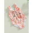 thumbnail image 3 of Bagilaanoe Floral/Shell Print Sleeveless Hollow One-Piece Swimsuit (Girl’s, Sizes 6M-3T), 3 of 7