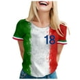 thumbnail image 1 of Afdoent T-Shirts pour Femmes, Manches Courtes Imprimées Italiennes, Col Rond, Coupe Ample, Printemps Été, 1 of 5
