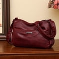 thumbnail image 4 of Bmisegm Women Shoulder Bag Fashionable New Pattern Retro Solid Color Large Capacity Zipper Versatile Messenger Bag Mens Purses or Shoulder Bags Red One Size, 4 of 6