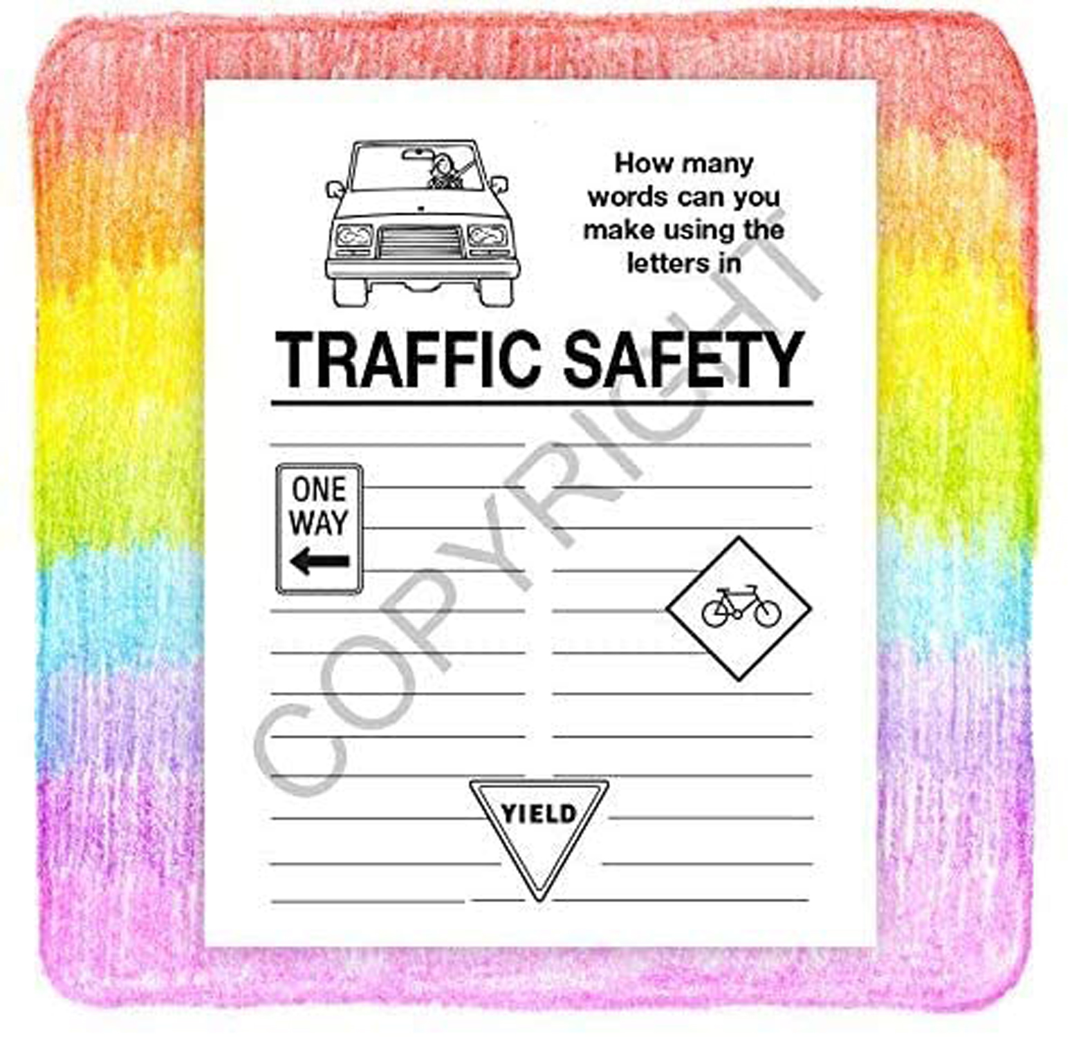 25 Pack - Traffic Safety Kid's Coloring & Activity Books