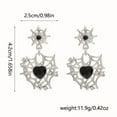 thumbnail image 5 of Top-kevin Women's Gothic Spiderweb Earrings - Heavy-Duty Halloween Party Jewelry with Heart Accent, Edgy Gothic Jewelry for Costume Parties, Casual Attire - Statement Making Spider Web Earring, 5 of 5