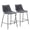 Charcoal, variant on Abble 24 in. Camel Color Faux Leather Upholstered Counter and Bar Stool(Set of 2)