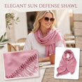 thumbnail image 5 of Lumtrix Fall Winter Scarf Solid Color Tassel Shawl Soft Lofty Feel 76.77 in Unisex Scarf Wrap D One Size, 5 of 5