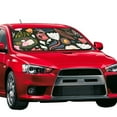 thumbnail image 3 of ZNDUO Car Windshield Sun Shade, Doodle Watercolor Flowers Pattern Windshield Sun Shade UV Rays and Heat Sun Visor Protector Foldable Windshield Sun Shade, Small Size, 3 of 8