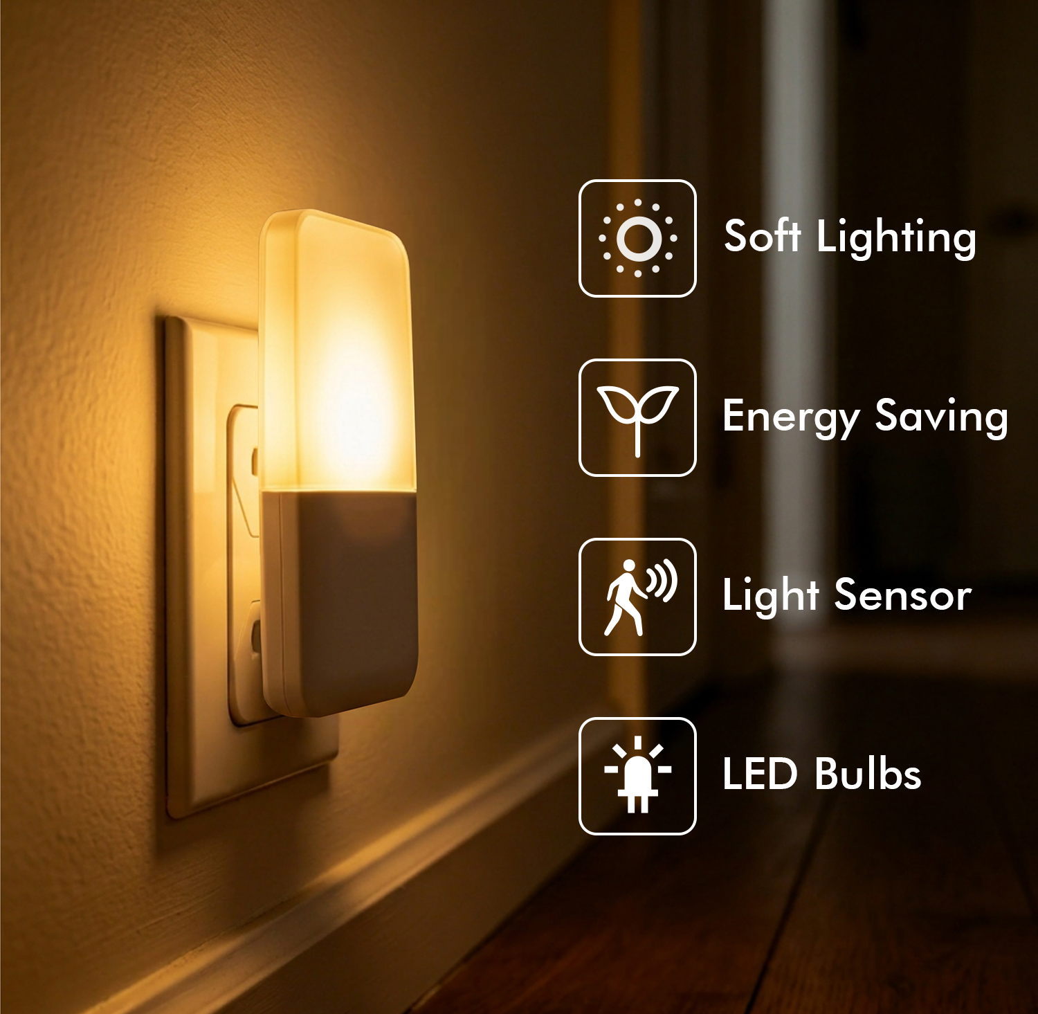 Daybetter Sensor Night Light, 4 Pack, Plug-in photo 2