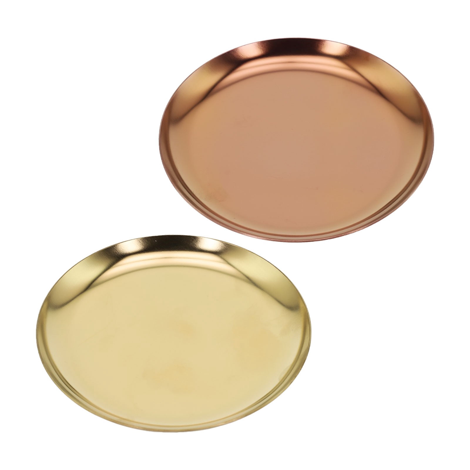 Plateau De Rangement Rond En Acier Inoxydable Pour Cosmétiques Et