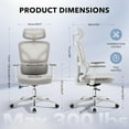 thumbnail image 2 of Office Chair Ergonomic Desk Chair - Home Mesh Office Desk Chair with Adjustable Lumbar Support, High-Back Computer Gaming Chair with Headrest 3D Armrests, Rolling Swivel Task Chairs for Home, Office, 2 of 8