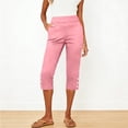 thumbnail image 2 of Posijego Womens High Waist Capri Sweatpants Straight Leg Capri Pants Stretch Jogger Yoga Athletic Cropped Pants with Pockets, 2 of 9
