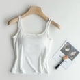 thumbnail image 2 of Lixiuxyad Built-in Bra Tank Tops Women Spring And Summer Outerwear With Integrated Threaded Shoulder Sling With Chest Pads And Vest(White XL), 2 of 6