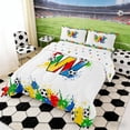 thumbnail image 2 of Erosebridal Splash Soccer Letter W Queen Comforter Set, Sport Bedding Comforter Set for Boys and Girls, Polka Dots Reversible 3-Piece, 1 Comforter and 2 Pillowcases, 2 of 6