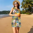 thumbnail image 3 of Kdxio Hawaiian Style Pattern Summer Dresses for Women Beac Sleeveless Vintage Floral Flowy Pocket Tshirt Tank Sundresses, 3 of 7