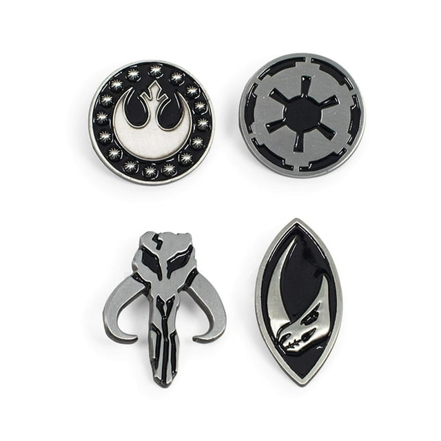 Juego de alfileres esmaltados con símbolos de Star Wars The Mandalorian x4