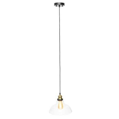 - Best Choice Products Industrial Hanging Single Glass Pendant Light w/ Adjustable Cord - Bronze