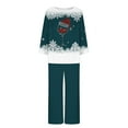 thumbnail image 4 of Pisexur Pyjamas de Noël pour Femmes Ensemble Deux Pièces Tendance Vacances Imprimé Verre de Vin Rouge Pjs Décontractés Manches Longues Col Rond Hauts Pantalons de Pyjama Vêtements de Nuit, 4 of 4