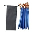 thumbnail image 3 of Colaxi Tent Stakes Ground Stakes Aluminum Alloy with Carry Pouch Heavy Duty Metal Stakes for Ground Tarp Pegs for Backpacking Hiking 12 Pieces Blue, 3 of 9