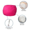 thumbnail image 5 of Emma + Oliver Small Solid Hot Pink Refillable Bean Bag Chair for Kids and Teens, 5 of 9
