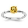 thumbnail image 2 of Auriga 925 Sterling Silver w/Gold-plated Citrine Ring for Women Size- 5, 2 of 6
