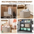 thumbnail image 7 of Large Blanket Basket, 22"x12"x17"(75L) Rectangle Woven Baskets for Storage, Cotton Rope Basket for Living Room, Toy Basket with Handle, Basket for Organizing(Oatmeal Brown), 7 of 7