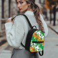 thumbnail image 3 of Eheartsgir Shamrock Print Travel Backpack Purse Zipper Closure Casual Daypack for Daily Outing, Polyester Adjustable Strap Mini Backpack, 3 of 8