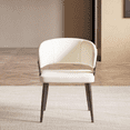 thumbnail image 4 of NessCarsti Modern Faux Leather Dining Chairs, Set of 2, Mid Century, Black Metal Legs, White, 4 of 7