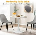 thumbnail image 4 of Tulip Table, 32" Round Dining Table with Metal Table Top and Metal Pedestal, White Kitchen Table, Mid Century Small Dining Table for Dining Room, Kitchen, Small Space, 4 of 16