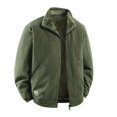 thumbnail image 3 of Men’s Corduroy Jacket Winter Wind-Proof Fleece Lined Collared Vintage Coat (Army Green M), 3 of 3