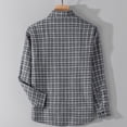 thumbnail image 4 of DDAPJ pyju Men's Plaid Button Down Shirt Jacket Lapel Long Sleeve Shacket Lightweight Open Front Casual Cardigan 2025 Fall Trendy Outwear Tops Clearance Sale Black M, 4 of 6