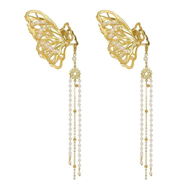 Pinzas para el cabello de mariposa grandes de metal y pinzas colgantes, accesorios para el cabello antideslizantes para el peinado de mujeres y niñas. Estilo: estilo 1;