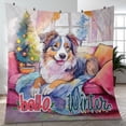 thumbnail image 4 of Watercolor Hello Winter Australian Shepherd Chill Christmas Welcome Quilt Blanket Aussie Dog Lover Gifts Cozy Comforter Throw Blanket - 00016, 4 of 5