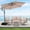Beige, variant on Autlaycil 6 pcs Patio Furniture Set, 10ft Cantilever Offset Patio Umbrella and Base, Wicker Rattan Rocker Loveseat, Swivel Rocking Chairs, Coffee Table - Brown