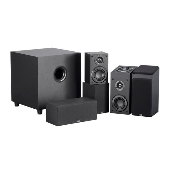 Monoprice Premium 5.1.2-Ch. Immersive Home Theater System - Black With 8 Inch 200 Watt Subwoofer