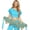 Lake Blue, variant on Belly Dance Hip Scarf with Silver Coins, Chiffon Wrap Skirt, 128 Coin Sash for Women for Belly Dance